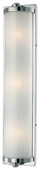 Foto para 60w SW 3 Light Bath Chrome Inside Ribbed W/ White Glass