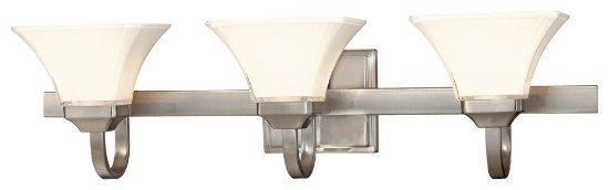 Foto para 100w SW 3 Light Bath Brushed Nickel Lamina Blanca Glass