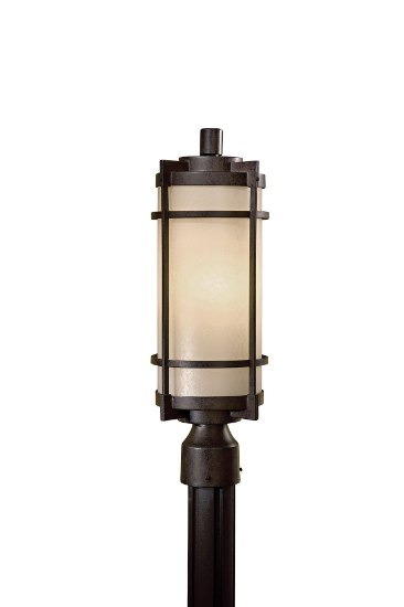 Foto para 13w SW 1 Light Post Mount Textured French Bronze Pearl Mist Glass