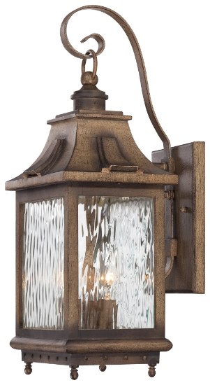 Foto para 60w SW 3 Light Wall Mount Portsmouth Bronze Clear Water Glass