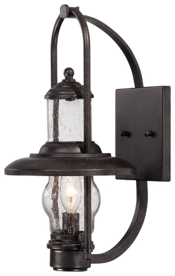 Foto para 60w SW 1 Light Wall Mount Textured French Bronze Clear Seeded Glass