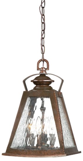 Foto para 60w SW 4 Lt Outdoor Chain Hung Architectual Bronze W/ Copper Highlights Clear