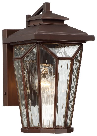 Foto para 60w SW 1 Light Outdoor Wall Light Alder Bronze Water Glass