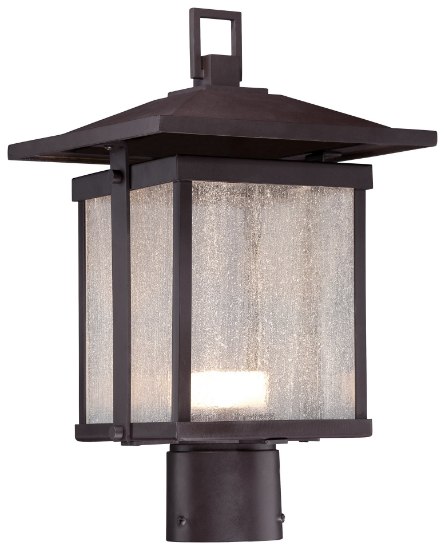 Foto para 14w SW Led Post Mount Dorian Bronze Clear Seeded