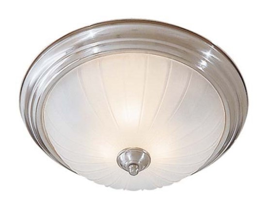 Foto para 13w SW 3 Light Flush Mount Brushed Nickel Frosted Melon