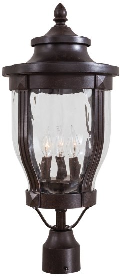 Foto para 60w SW 3 Light Post Mount Corona Bronze Clear