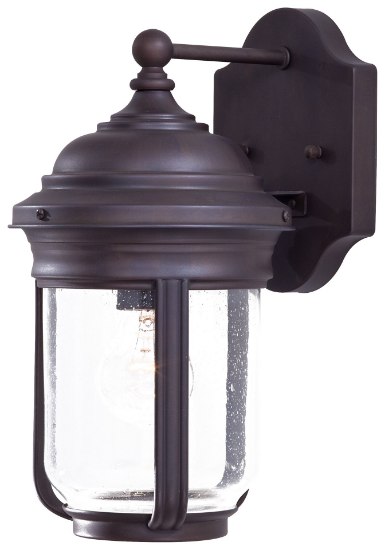 Foto para 100w SW 1 Lt Outdoor Wall Mount Roman Bronze Mouth Blown Clear