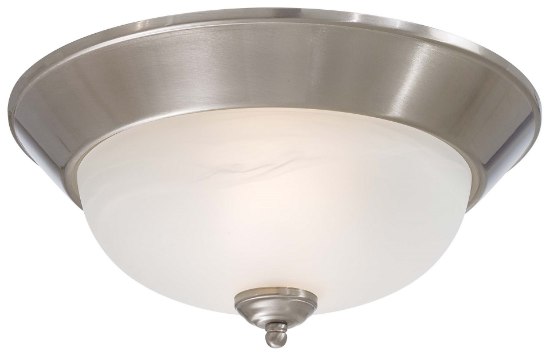 Foto para 13w SW 2 Light Flush Mount Brushed Nickel Etched Marble