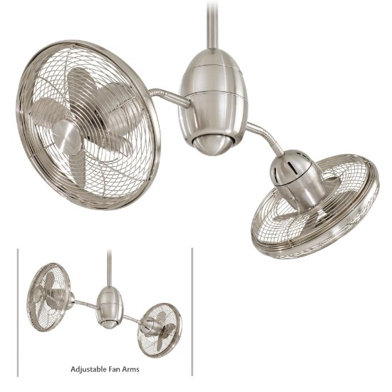 Foto para 58w SW Gyrette Dbl 10In Ceiling Fan-Bn Brushed Nickel