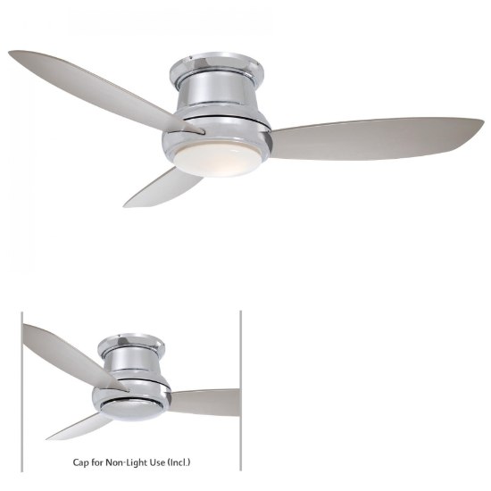 Foto para 155w SW Flush Mount Ceiling Fan Polished Nickel White Opal