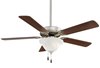 Foto para 123.5w SW Contractor Unipack Fan-52In Brushed Steel W/ Dark Walnut Etched Swirl