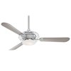 Foto para 170w SW Acero Fan-52In Brushed Steel W/ Mahogany Opal Frosted