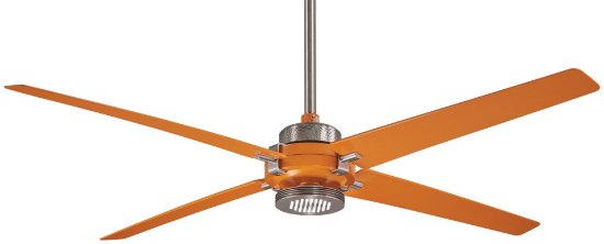 Foto para 48.8w WW 60In Spectre Ceiling Fan 2015 Brushed Nickel/Orange Clear