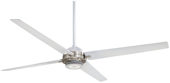 Foto para 48.8w WW 60In Spectre Ceiling Fan 2015 Flat White/Brushed Nickel Finish Clear