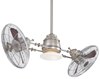 Foto para 202w SW Vintage Gyro Fan-42In Brushed Nickel W/ Chrome Etched Opal