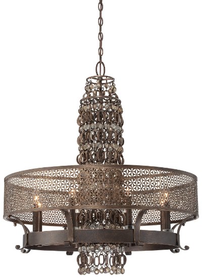 Foto para 60w SW Eight Light Chandelier French Bronze