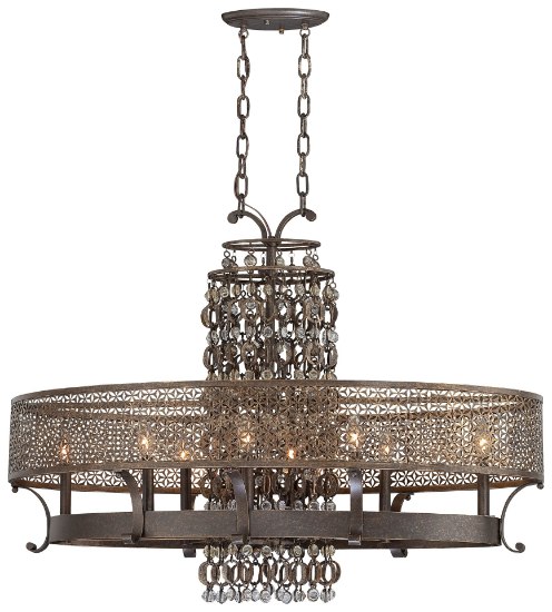 Foto para 60w SW Eight Light Oval Chandelier French Bronze