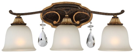 Foto para 100w SW 3 Light Bath Raven Bronze W/Sunburst Gold H Driftwood