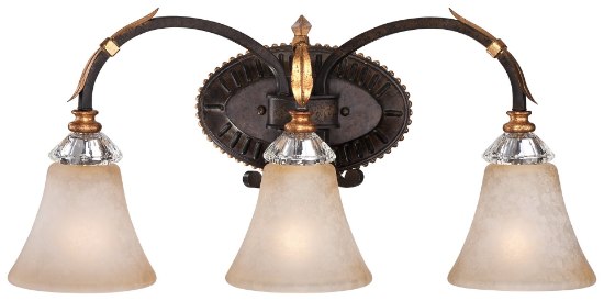 Foto para 100w SW Three Light Bath French Bronze W/ Gold Highlights Champagne Scavo