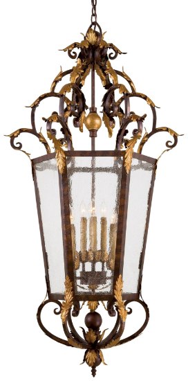 Foto para 60w SW 8 Light Foyer Pendant Golden Bronze Clear Seedy