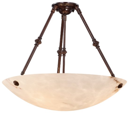 Foto para 100w SW 5 Light Semi Flush Mount Bronze Patina