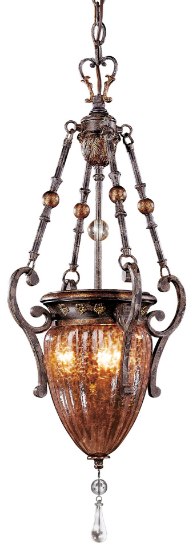 Foto para 60w SW Three Light Pendant Sanguesa Patina Vidrio Artistico