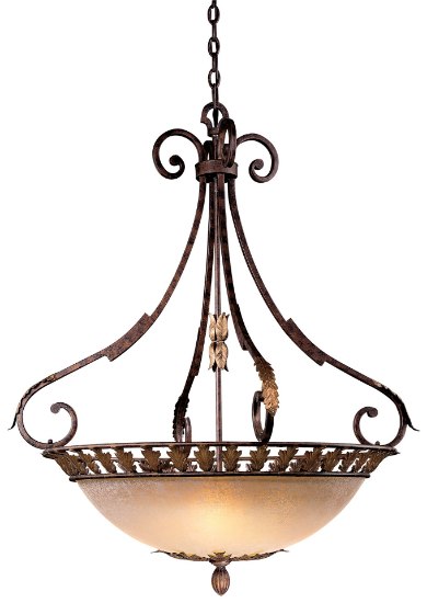 Foto para 100w SW Five Light Bowl Pendant Golden Bronze Salon Scavo