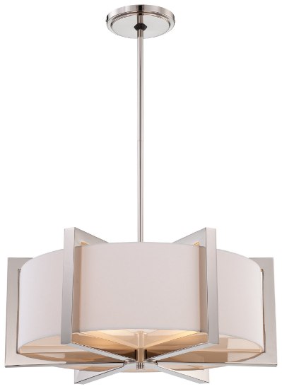 Foto para 100w SW 4 Light Pendant Polished Nickel White