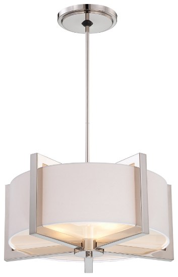 Foto para 100w SW 3 Light Pendant Polished Nickel White