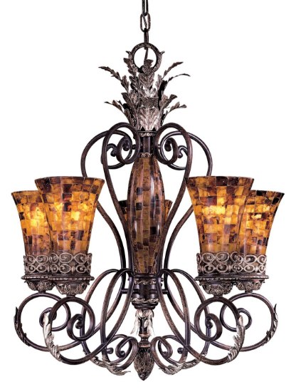 Foto para 60w SW Five Light Chandelier Cattera Bronze