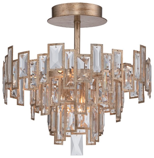 Foto para 75w SW 5 Light Semi Flush Mount Luxor Gold