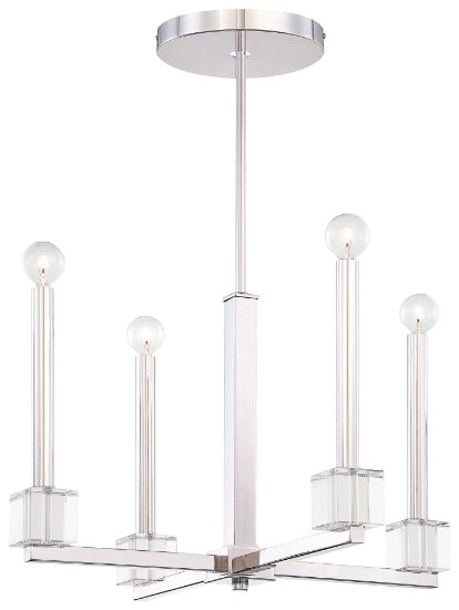 Foto para 60w SW 4 Light Chandelier Polished Nickel