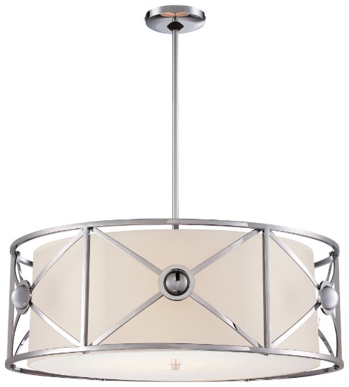 Foto para 100w SW Four Light Drum Pendant Chrome