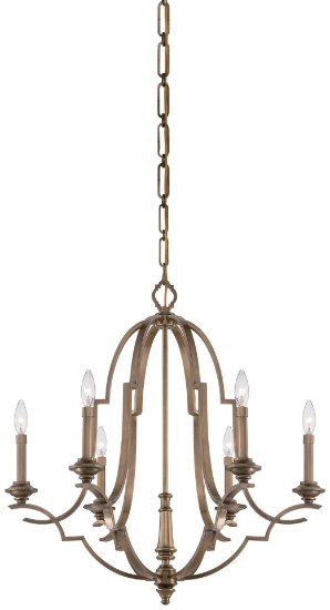 Foto para 60w SW Six Light Chandelier Aged Brass