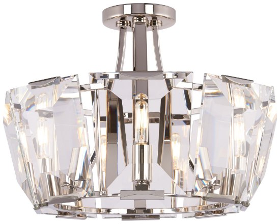 Foto para 60w SW 8 Light Semi Flush Mount Polished Nickel Clear