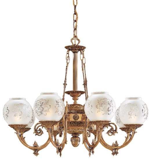 Foto para 60w SW 8 Light Chandelier Frosted Etched