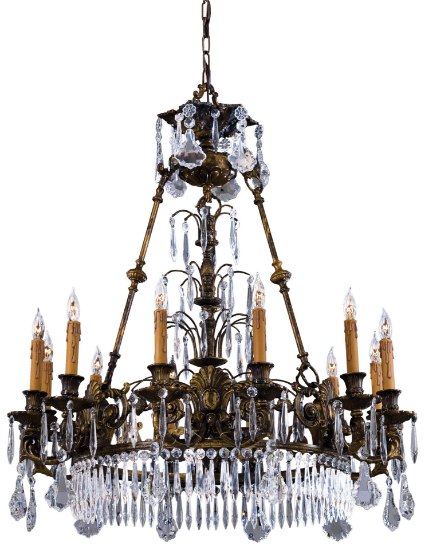 Foto para 40w SW Twelve Light Chandelier Oxide Brass