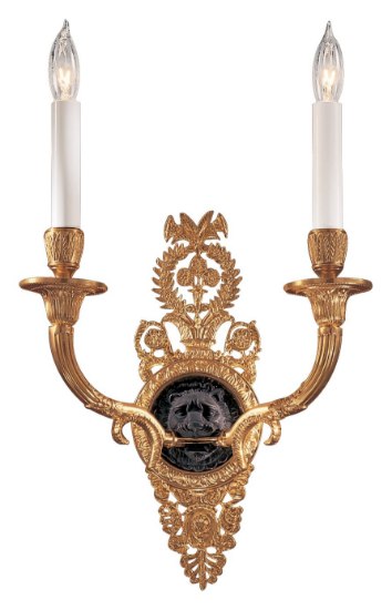 Foto para 60w SW Two Light Wall Sconce Glorious Gold W/Black Accents