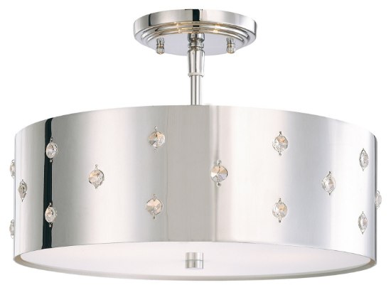 Foto para 100w SW 3 Light Semi Flush Mount Chrome