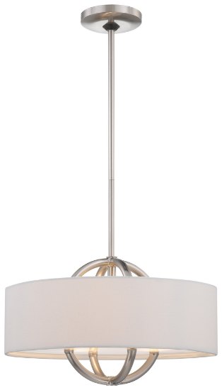 Foto para 100w SW 3 Light Drum Pendant Brushed Nickel White