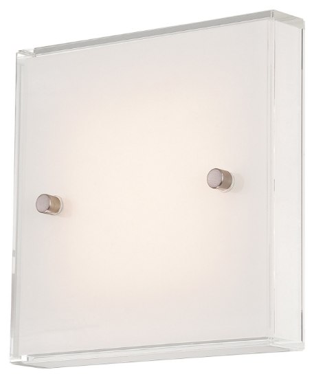 Foto para 12w WW Led Wall Sconce Brushed Nickel Mitered / White Inside