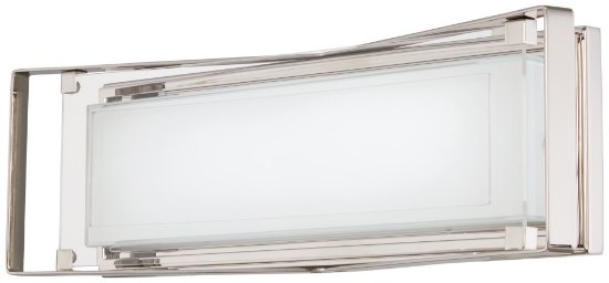 Foto para 23w WW Crystal-Clear - Led Bath Polished Nickel Mitered White