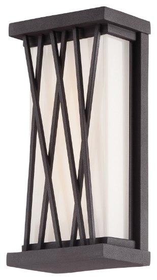 Foto para 15w WW Led Pocket Lantern Textured Dorian Bronze Etched Glass With White Inside