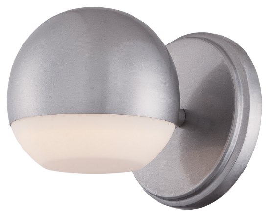 Foto para 7w WW Led Wall Sconce Silver Dust White Opal Glass