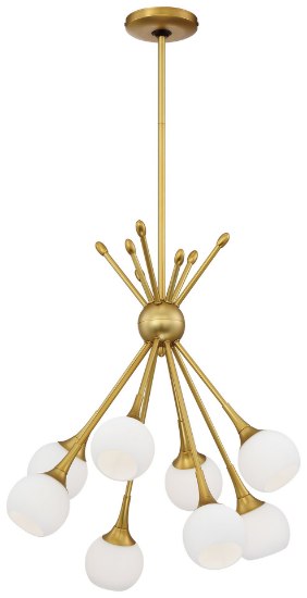 Foto para 60w SW 8 Light Chandelier Honey Gold Etched Opal