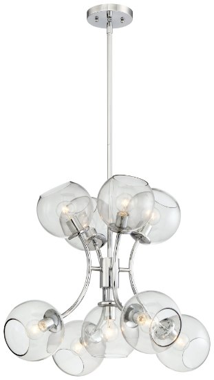 Foto para 60w SW 9 Light Chandelier Chrome Tinted Smoke