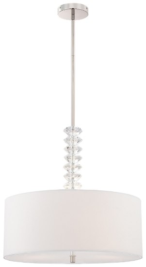 Foto para 100w SW 3 Light Drum Pendant Polished Nickel White