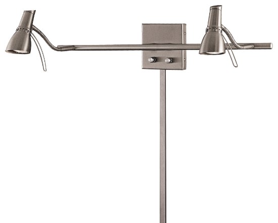 Foto para 50w SW 2 Light Task Wall Lamp Brushed Nickel