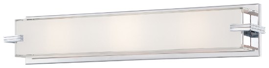 Foto para 40w SW 3 Light Bath Chrome Mitered/White Inside