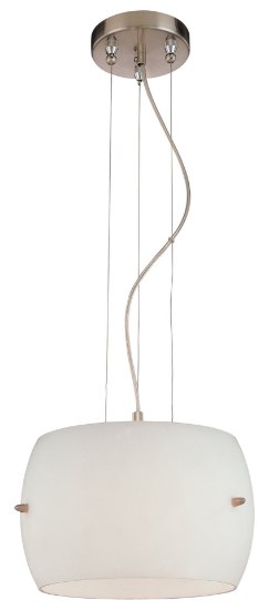 Foto para 100w SW 3 Light Pendant Brushed Nickel Etched Opal